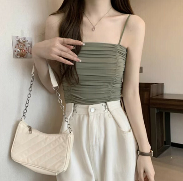 Summer Inner Strap Chest Padded Vest (Green) [One Size]