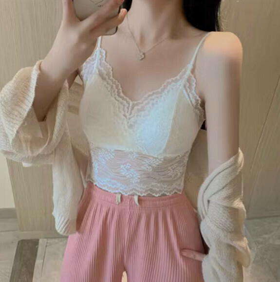 Summer lace camisole (white) [Size: S-L] [Contact customer service to confirm the shipping size after placing an order]