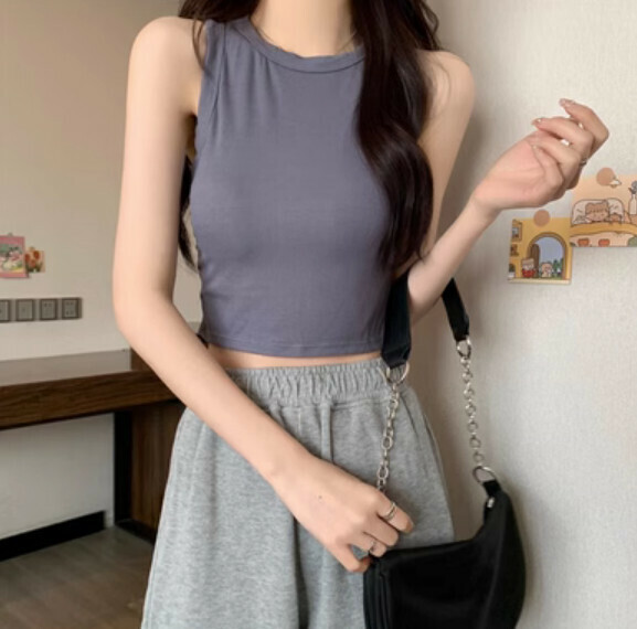 Summer I-Shirt with Chest Padding (Gray-Blue) [One Size]