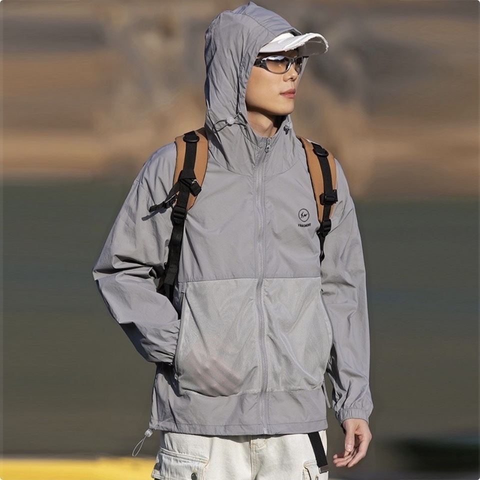 聯名 Dryworld X Fragment Design 胸前小閃電 夏日防曬外套 連帽外套 薄外套 藤原浩 J-YZ2878T3031