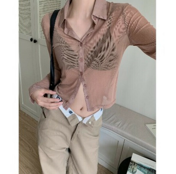 Summer Ice Silk Thin Cardigan (Khaki) [Size: S-L] [Contact customer service to confirm the shipping size after placing an order]