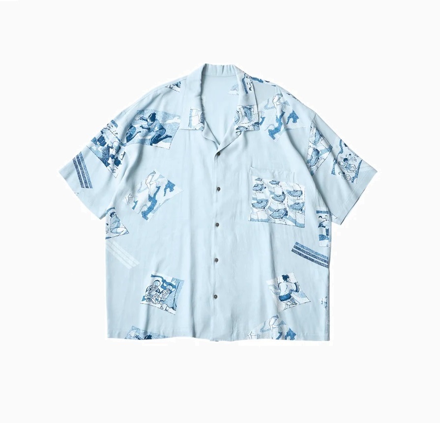 PORTER CLASSIC ALOHA SHIRT SS Awa Odori (with TENUGUI & UCHIWA) - PRE ORDER ITEM (預訂中)