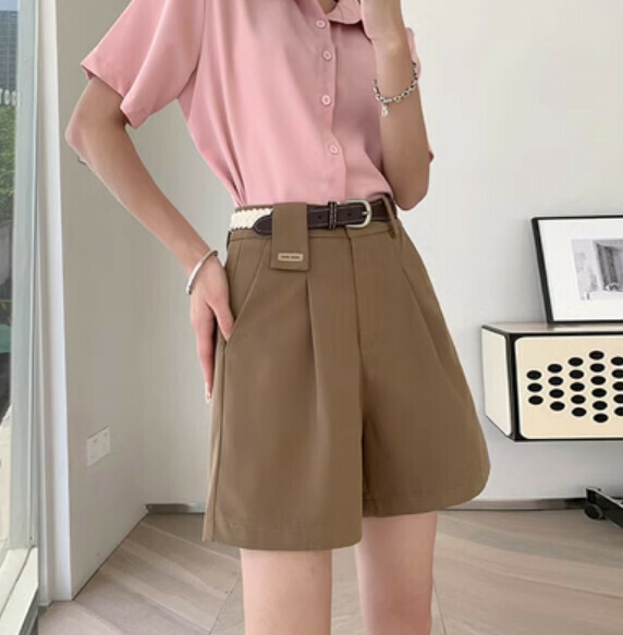 爆款夏季寬鬆休閒短褲（卡其色+腰帶）【尺碼：S-2XL】【下單後聯絡客服確認發貨尺碼】