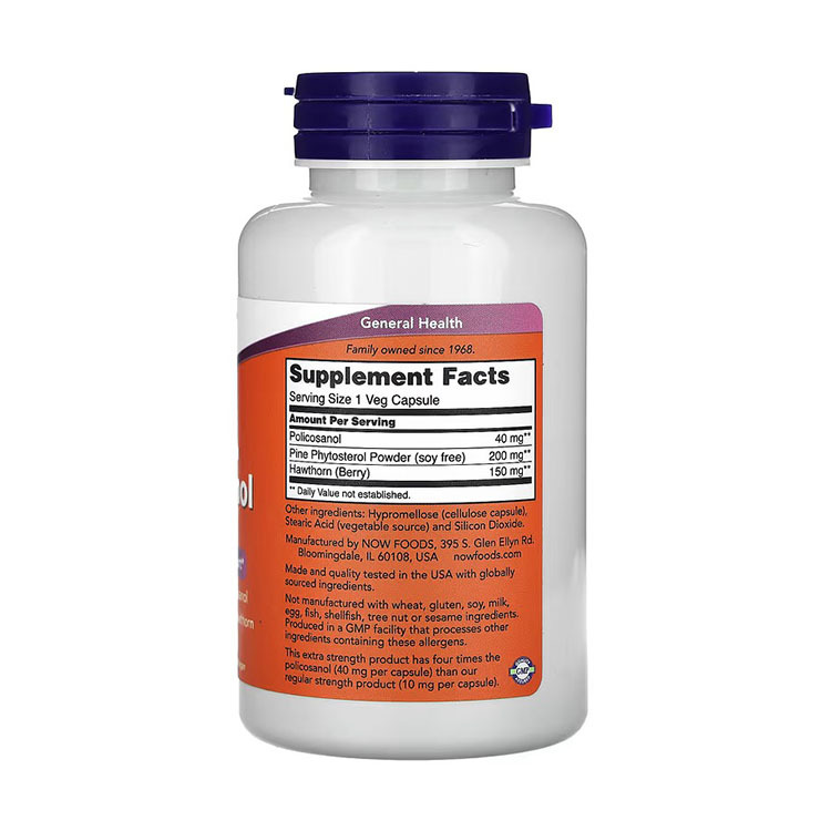 NOW Foods, Policosanol, Extra Strength, 40 mg, 90 Veg Capsules