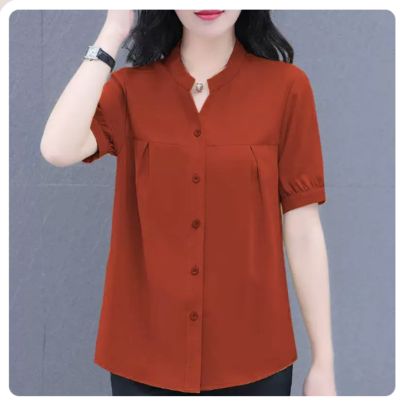 Short Sleeve Chiffon Shirt (Brick Size: S-3XL) (Please contact customer service to confirm the shipping size after placing an order)#