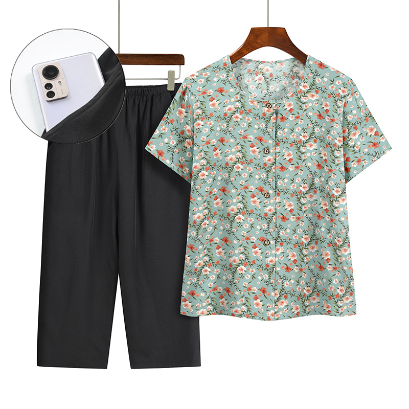 Seniors Short Sleeve Set (XL-4XL No. 6 Color) [Please contact customer service to confirm the shipping size after placing an order]