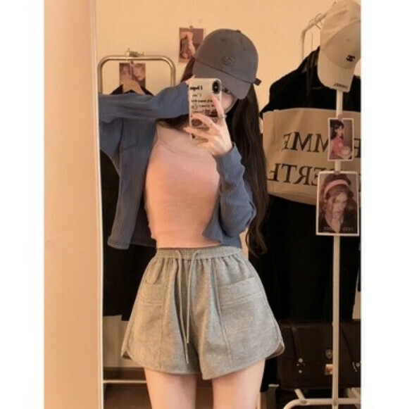 熱推夏季寬鬆休閒運動熱褲（灰色 ）【尺碼：S-L】【下單後聯絡客服確認發貨尺碼】