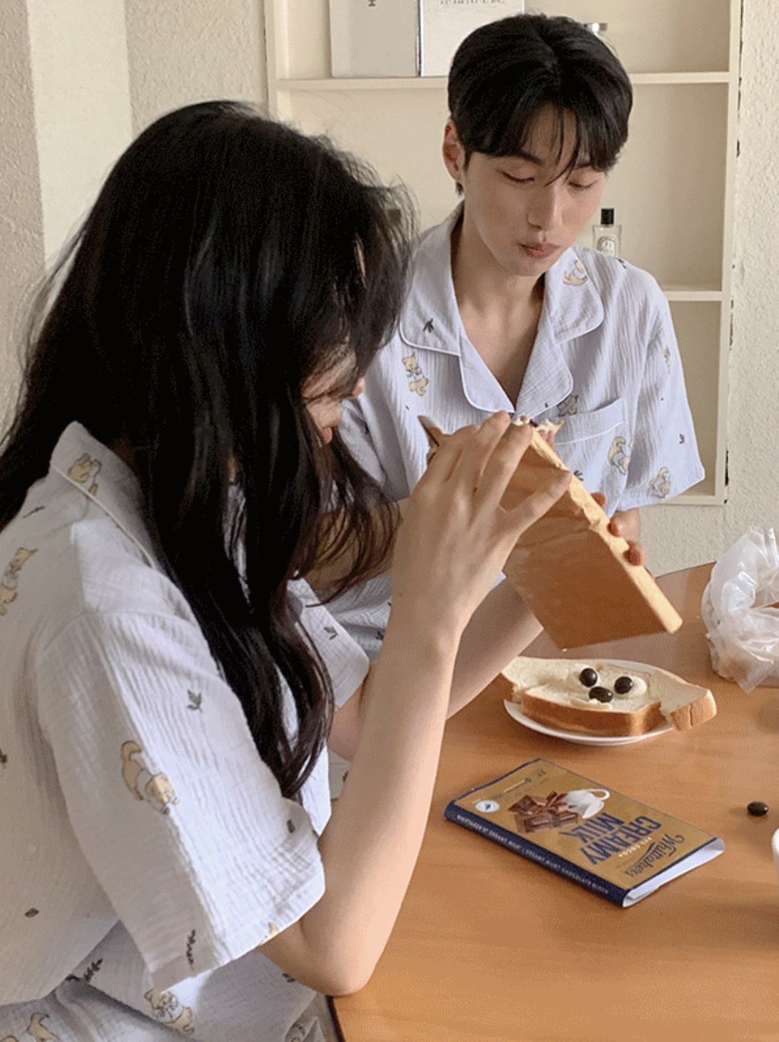 預訂｜Juuneedu Mocha Cotton Short Sleeve Pajama Set (2 COLOR)