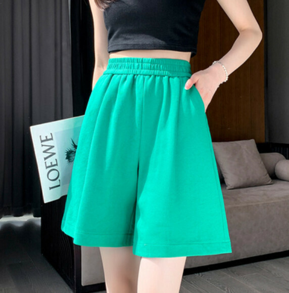 Summer thin high-waisted wide-leg pants (green) [Size: S-2XL] [Contact customer service to confirm the shipping size after placing an order]