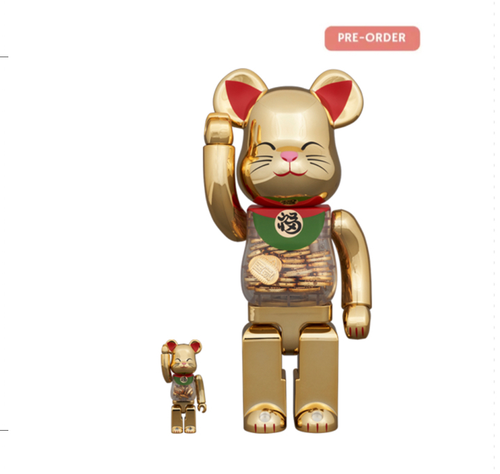 BE@RBRICK 招き猫小判開運金メッキ100％ & 400％