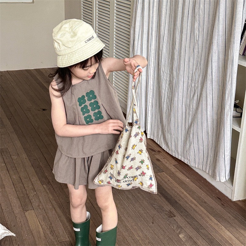 清爽花朵背心套裝