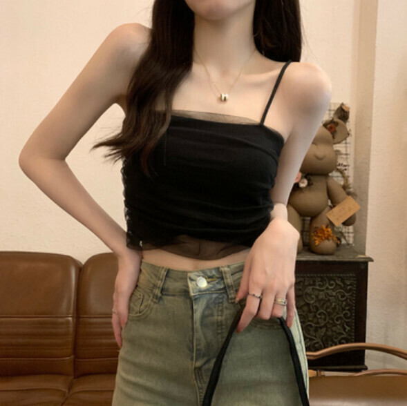 Summer mesh inner vest (black) [Size: S-L] [Contact customer service to confirm the shipping size after placing an order]
