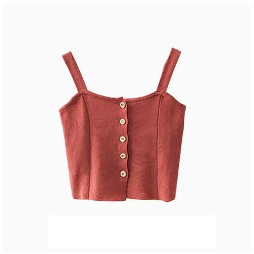 Cropped Camisole Top (02#Red) (One Size)