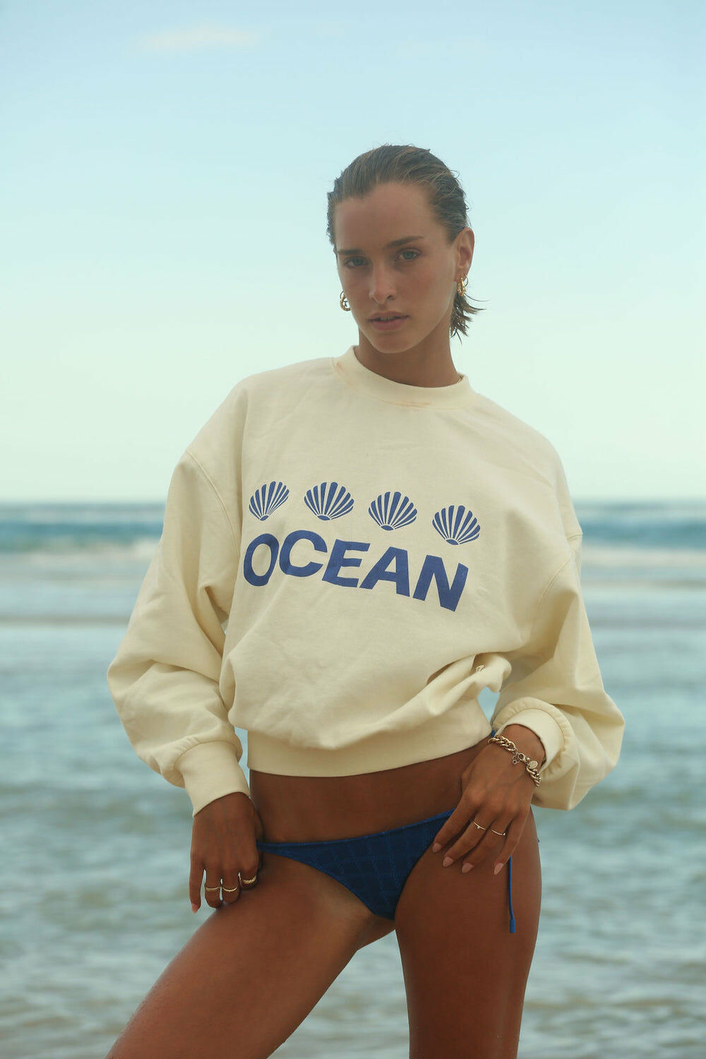 Ocean Sweatshirt 米黃色寬版衛衣
