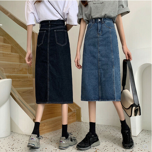 Hot selling denim skirt [denim blue] [size S-L] (please contact customer service to confirm the delivery size after placing the order)