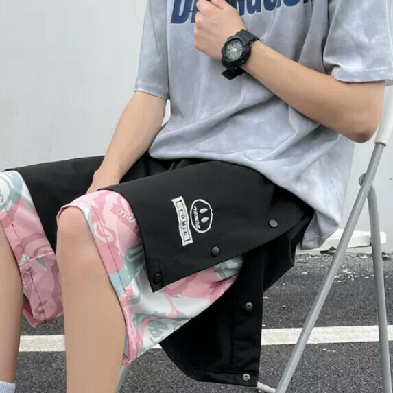 Fake two-piece breasted sweatpants (black [size M_5XL] (contact customer service to confirm the shipping size after placing an order))