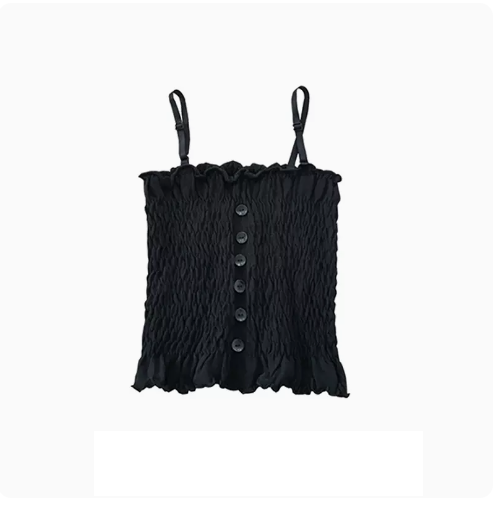 Cropped Camisole Top (04# Black) (One Size)