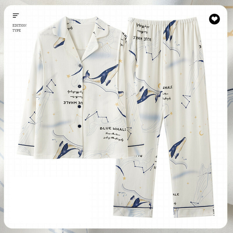 Cotton long-sleeved pajama set [M-3XL AM-34616] [Contact customer service to confirm shipping size after placing an order] #F284003086