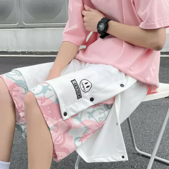 Fake two-piece breasted sweatpants (white [size M_5XL] (contact customer service to confirm the shipping size after placing an order))