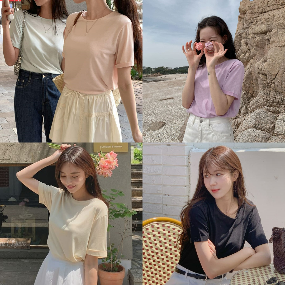 韓國Cherrykoko授權 舒適柔軟六色摺袖船領T【MADE, CRKO】系列