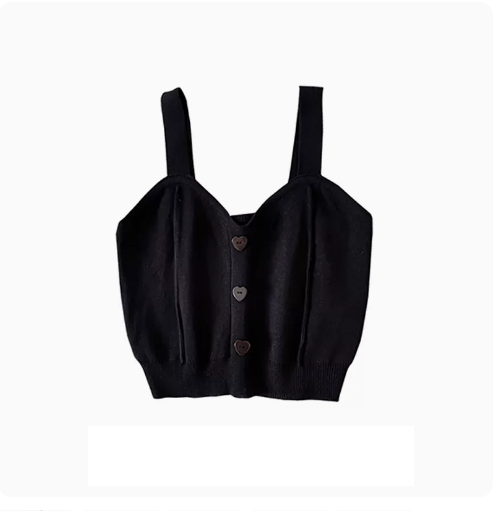 Cropped Camisole Top (05# Black) (One Size)