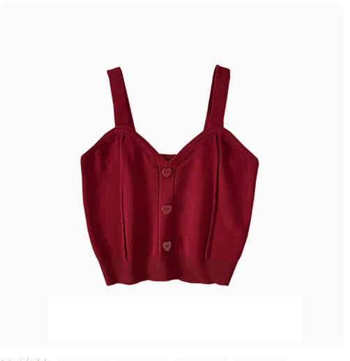 Cropped Camisole Top (05#Rose Red) (One Size)