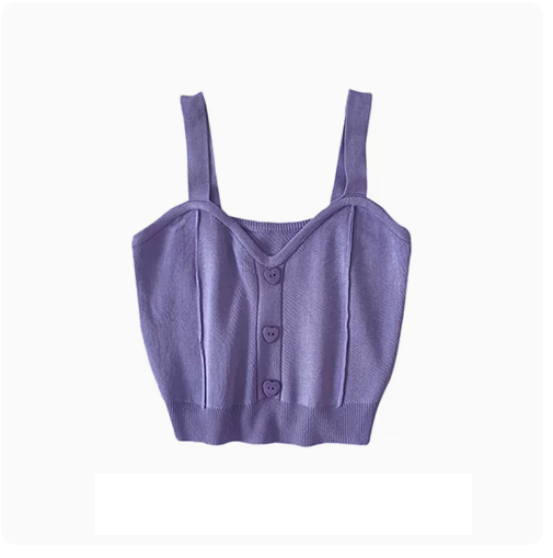 Cropped Camisole Top (05# Purple) (One Size)