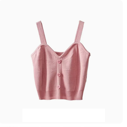Cropped Camisole Top (05#Pink) (One Size)
