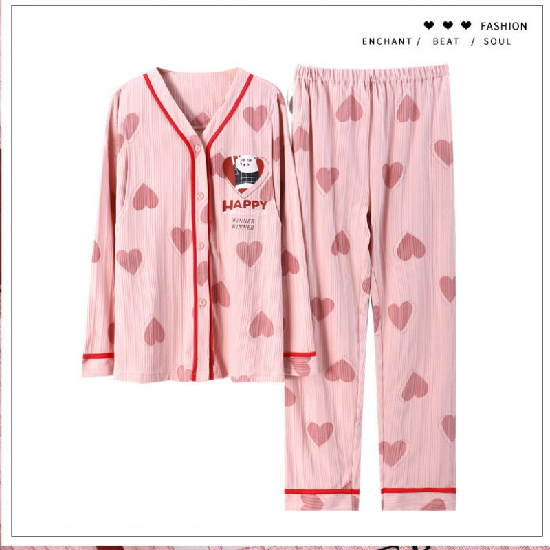 Cotton long-sleeved pajama set [M-3XL AM-34029] [Contact customer service to confirm shipping size after placing an order] #F284003087