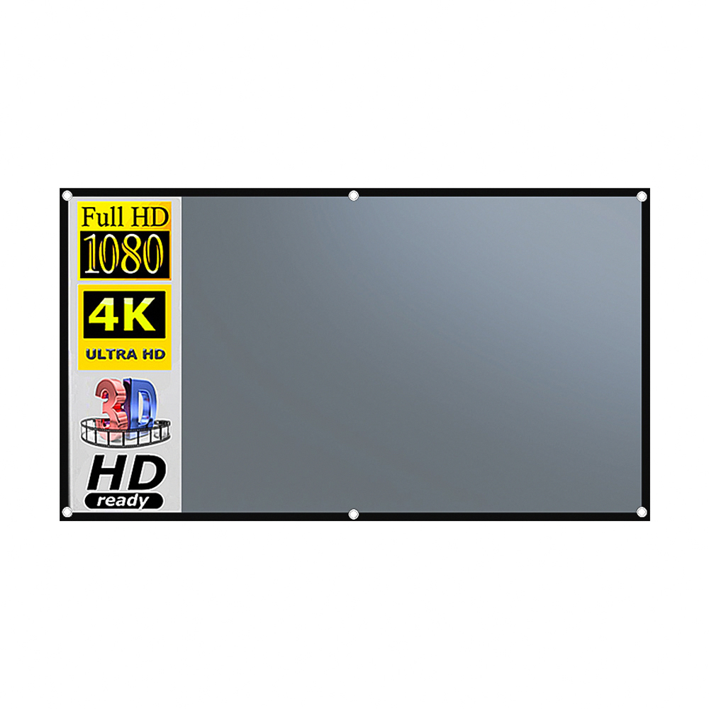 100吋 居家、戶外、露營便攜式金屬抗光投影布幕