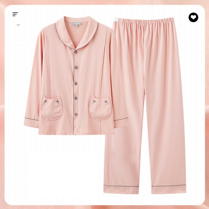Cotton long-sleeved pajama set [M-3XL AM-77296] [Contact customer service to confirm shipping size after placing an order] #F284003090