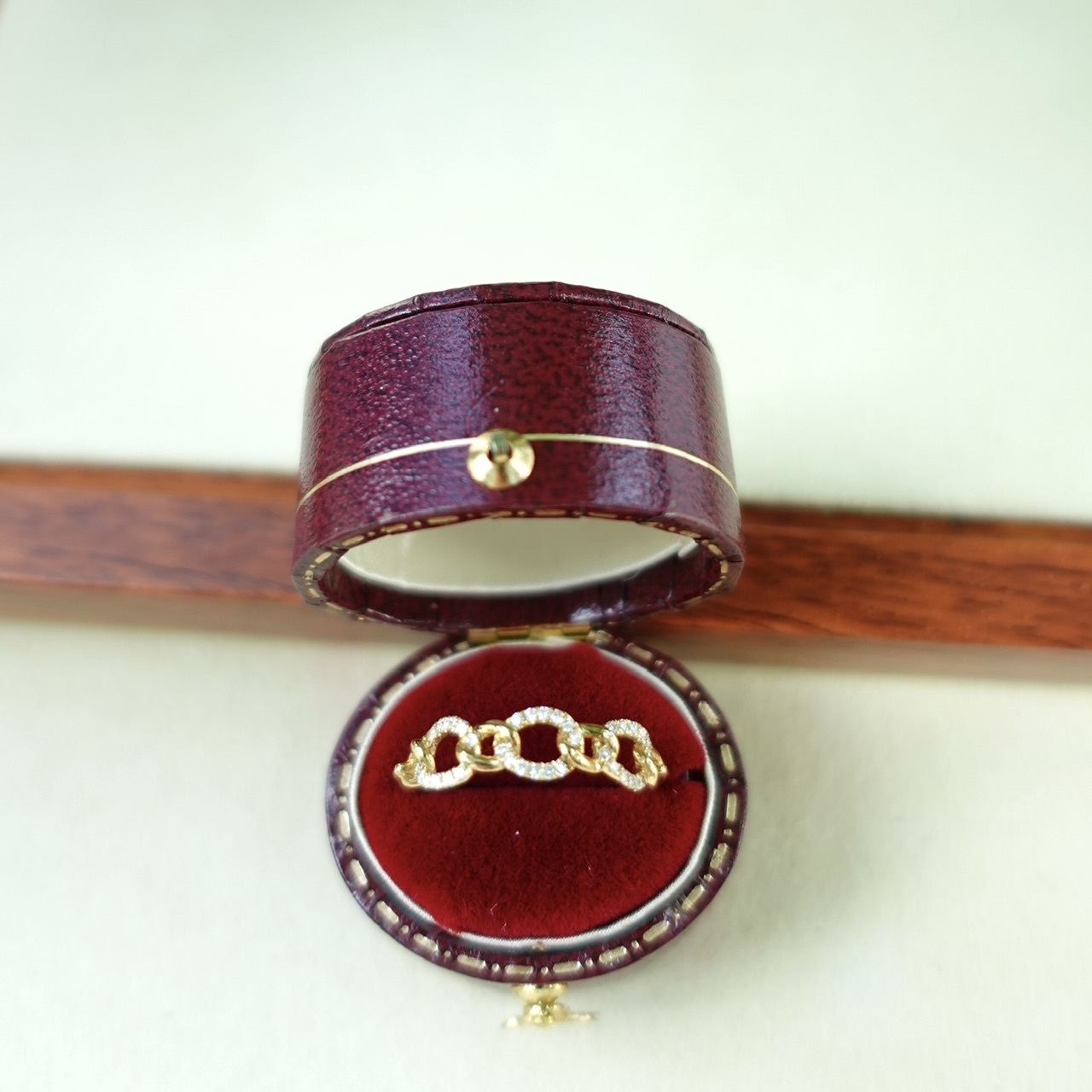 18K金鏈條造型鑽石戒指