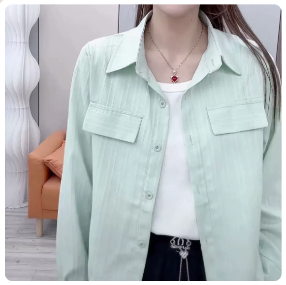 Thin jacket shirt (green size: S-3XL) (Please contact customer service to confirm the shipping size after placing an order)
