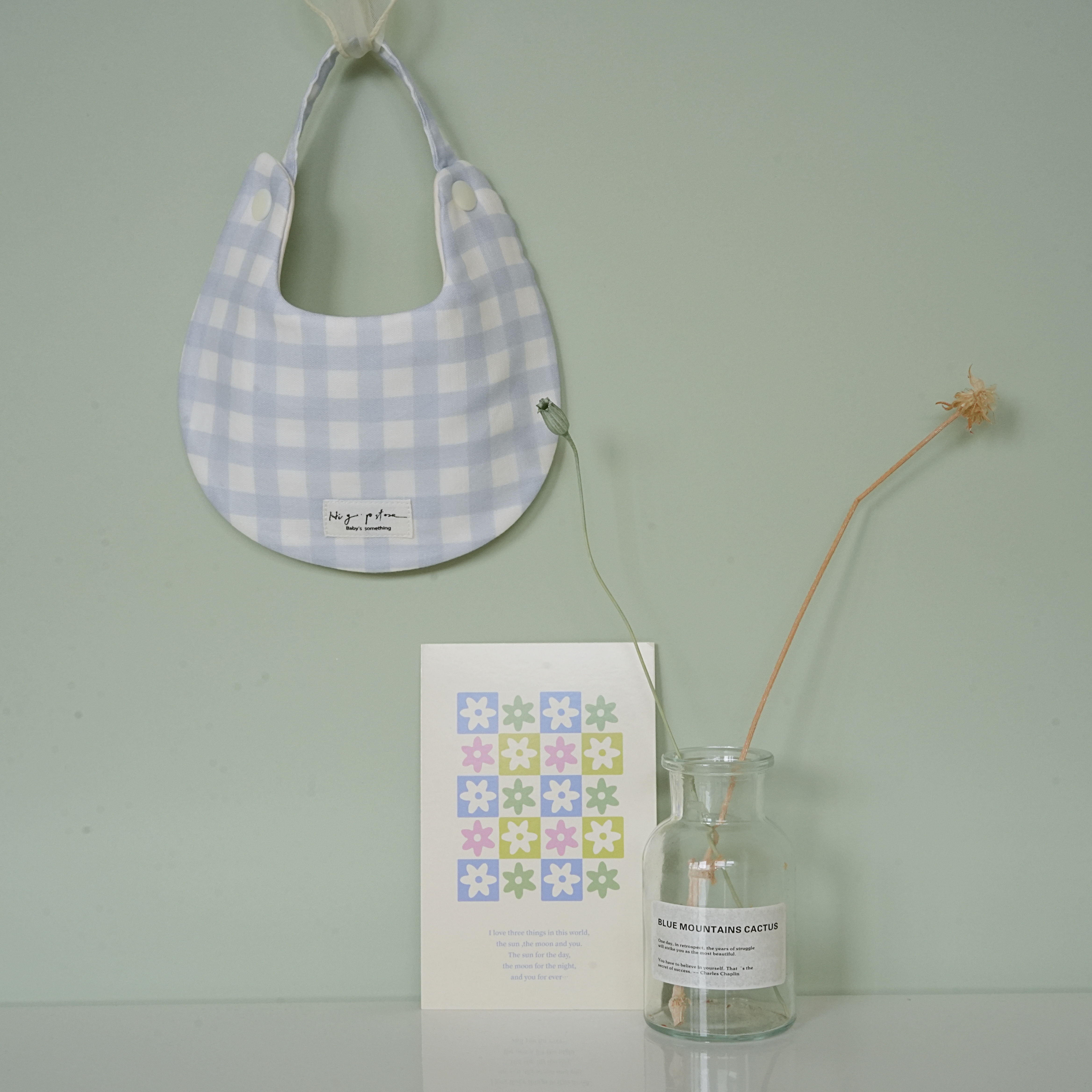 Hi Y.P store-手作圍兜-獨家設計款-夕霧淡藍