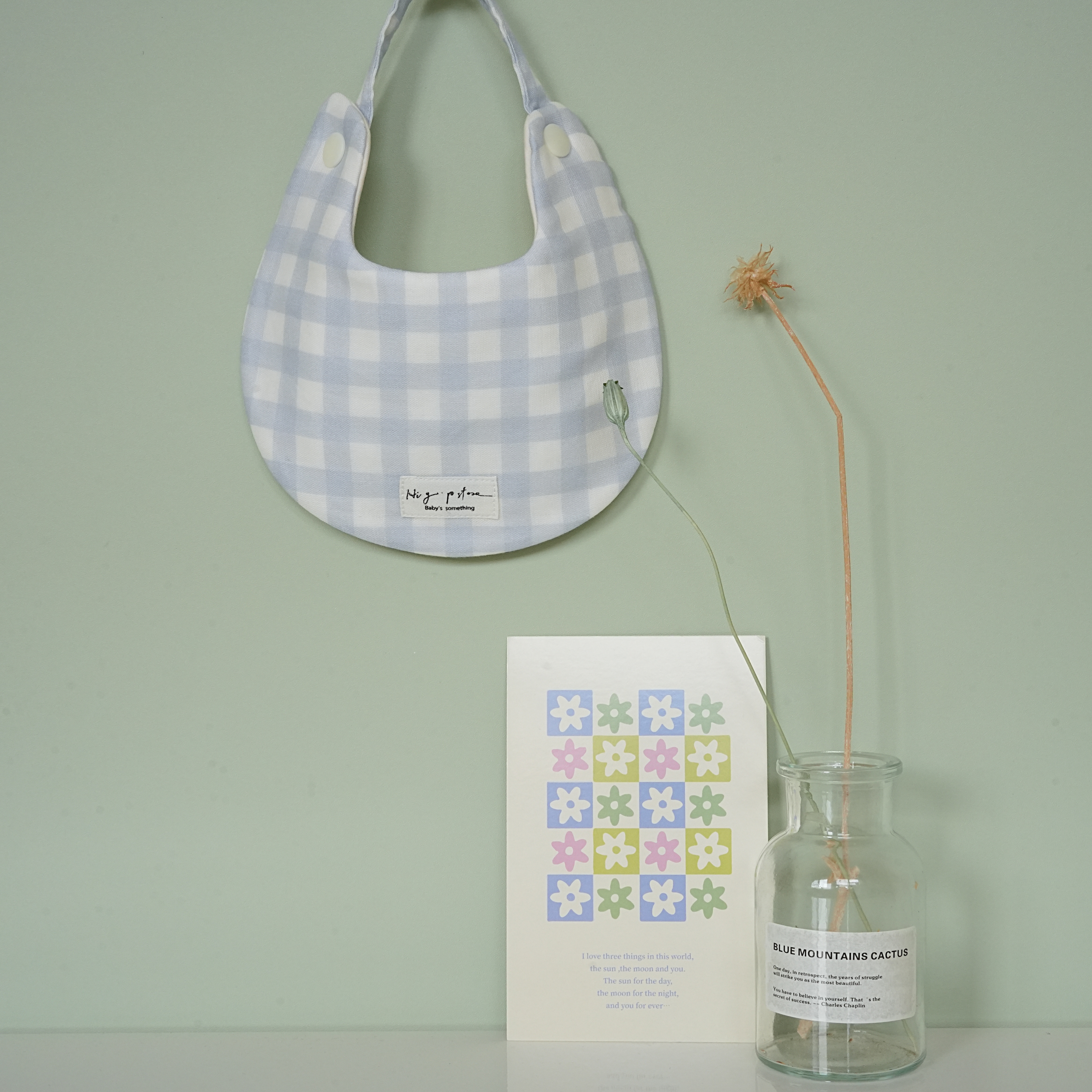 Hi Y.P store-手作圍兜-獨家設計款-夕霧淡藍