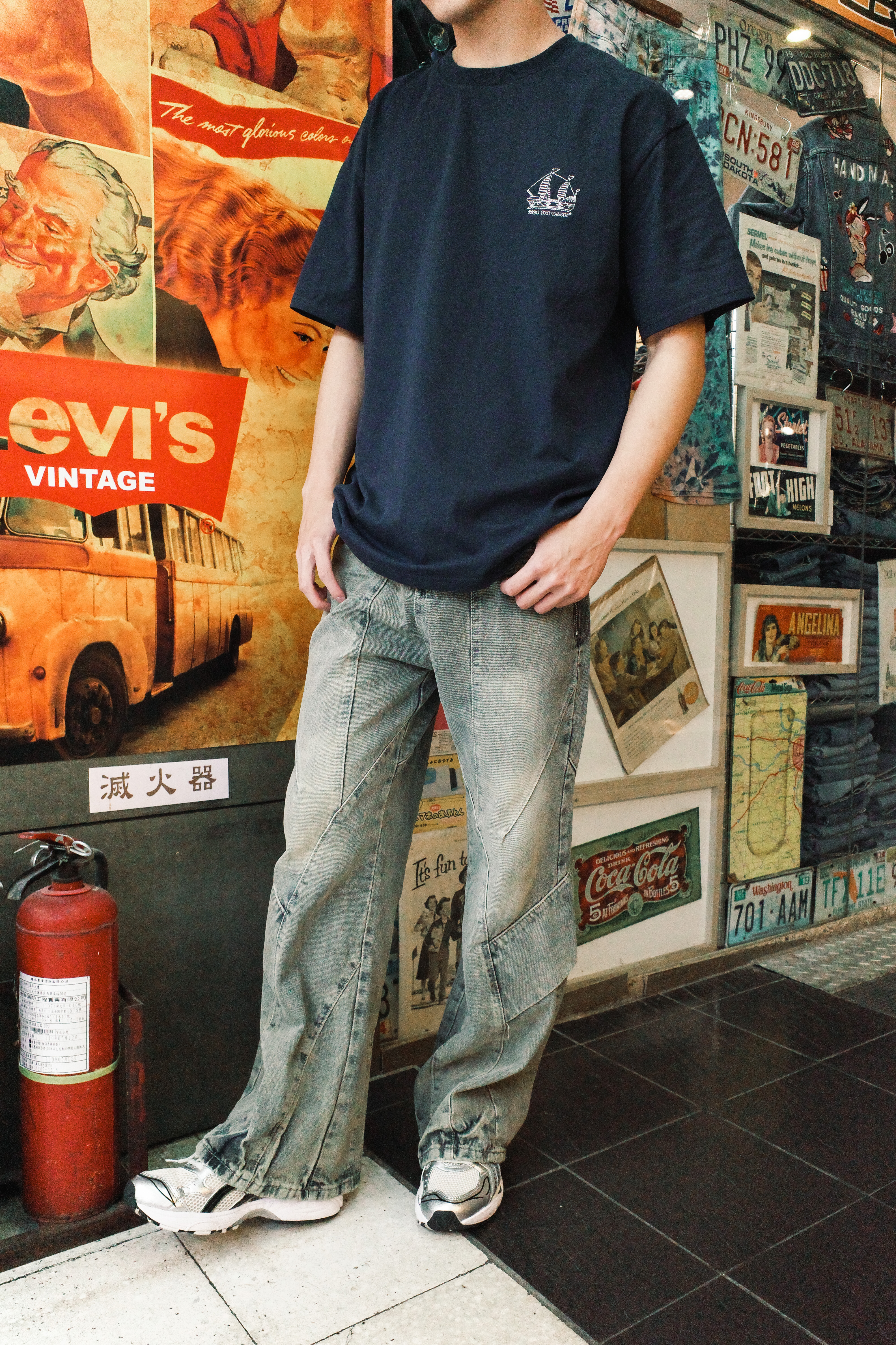 『Always_Good』復古 做舊 水洗 特殊縫線 牛仔 長褲