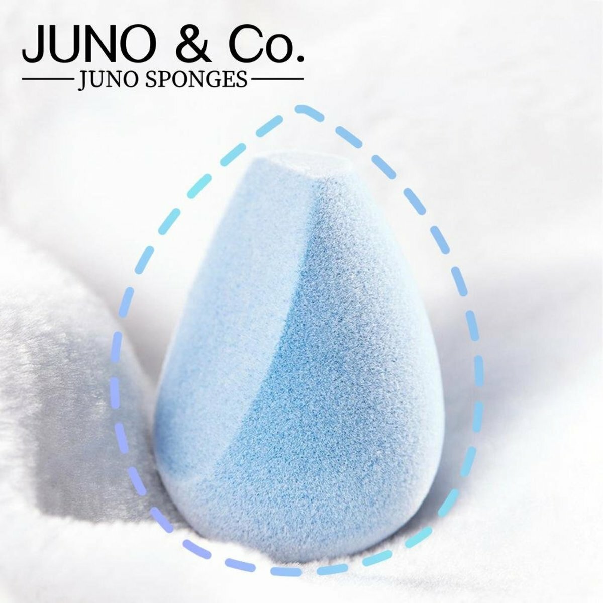 JUNO&Co - 極細纖維 (彩藍色) 海綿斜切面粉撲