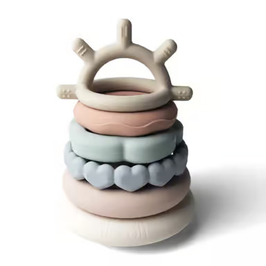 Ali+Oli - Soft Silicone Stacking Ring Tower (6-pc) Sun