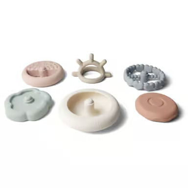 Ali+Oli - Soft Silicone Stacking Ring Tower (6-pc) Sun