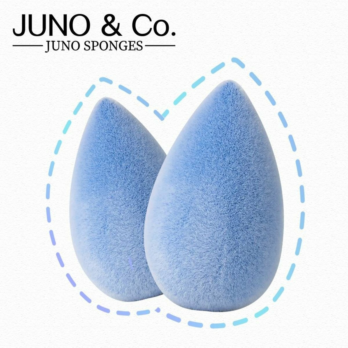 JUNO&Co - 極細纖維 (藍絲絨) 迷你水滴型粉撲2件裝