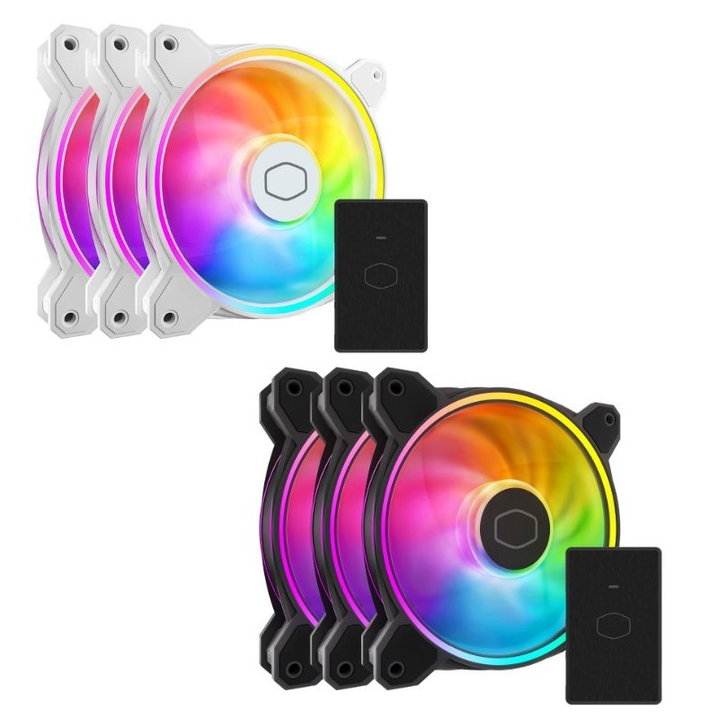 米特3C數位–Cooler Master 酷碼 MasterFan MF120 Halo2 3合1 風扇組 黑色/白色