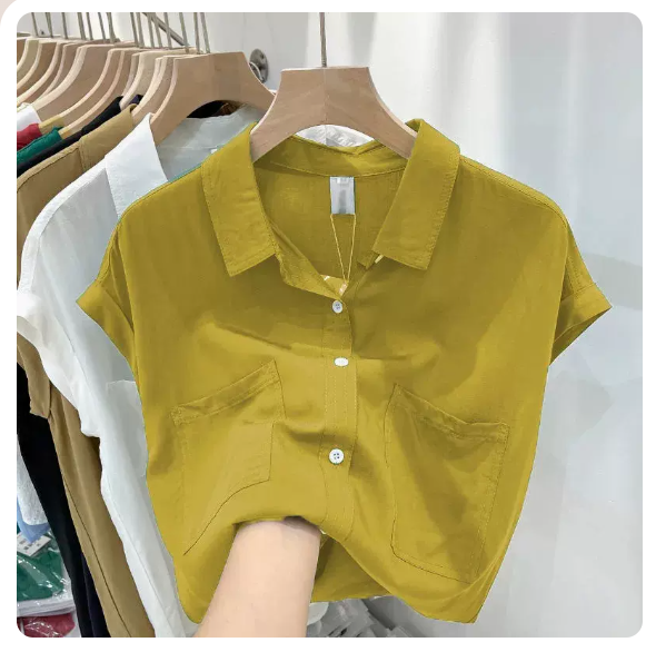熱賣短袖襯衫(黃色 尺碼:S-3XL)(下單後請聯絡客服確認發貨尺碼)