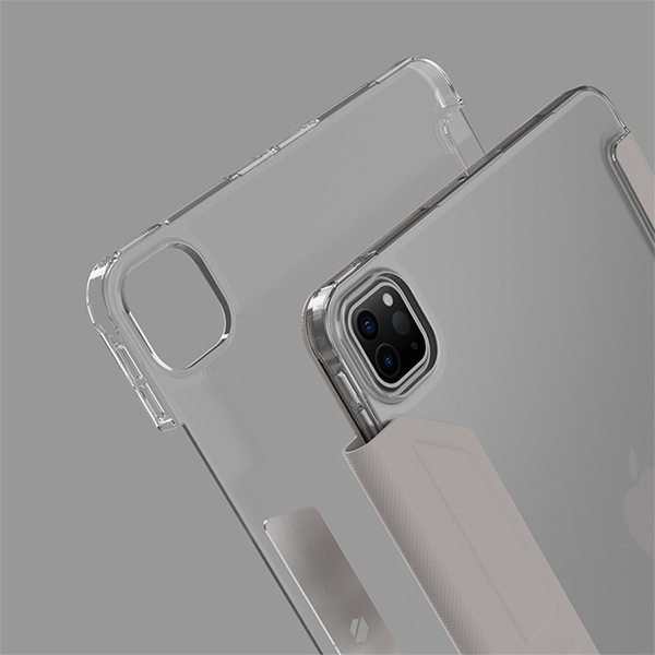 JTLEGEND Ness Pro 多角度含磁扣 iPad Pro 11 吋 (第 5 代，2024，M4) 折疊防撥水布紋保護殼, 奶茶色