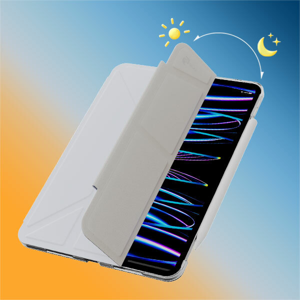JTLEGEND Ness Pro 多角度含磁扣 iPad Pro 11 吋 (第 5 代，2024，M4) 折疊防撥水布紋保護殼, 奶茶色