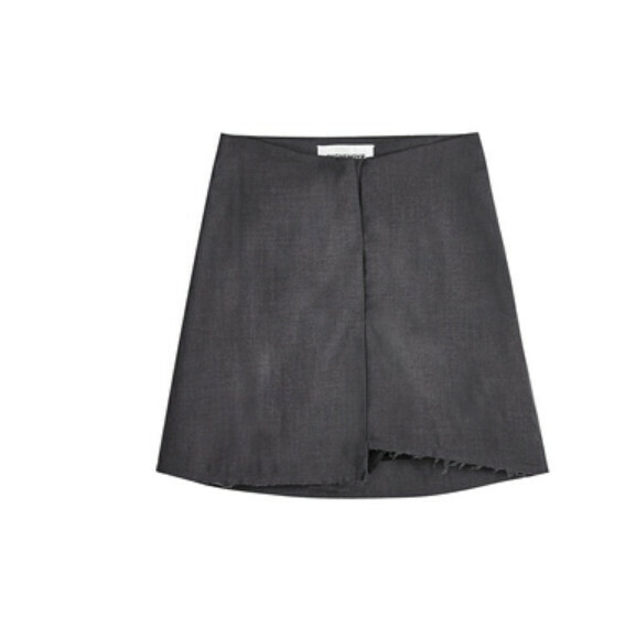 Buckle anti-gloss suit skirt (gray, size S-M) (contact customer service to confirm the shipping size after placing an order) #F340001001