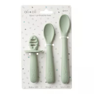 Ali+Oli - Multi Stage Spoon Set (3-pc) for Baby 6m+ (Pine)