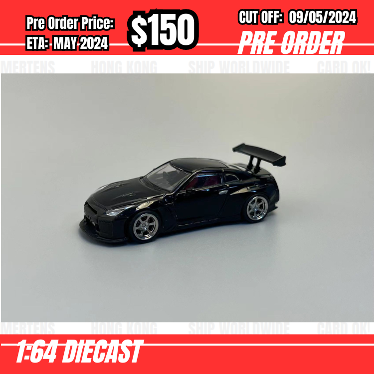 PO-$150 * Flame * 1:64 Nissan GTR R35 Pandem Black [OD07/05]