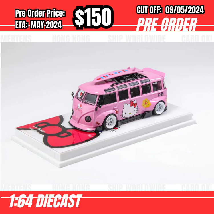 PO-$150 * LF Model  * 1:64 VW T1 Kombi Pink Kitty [OD07/05]