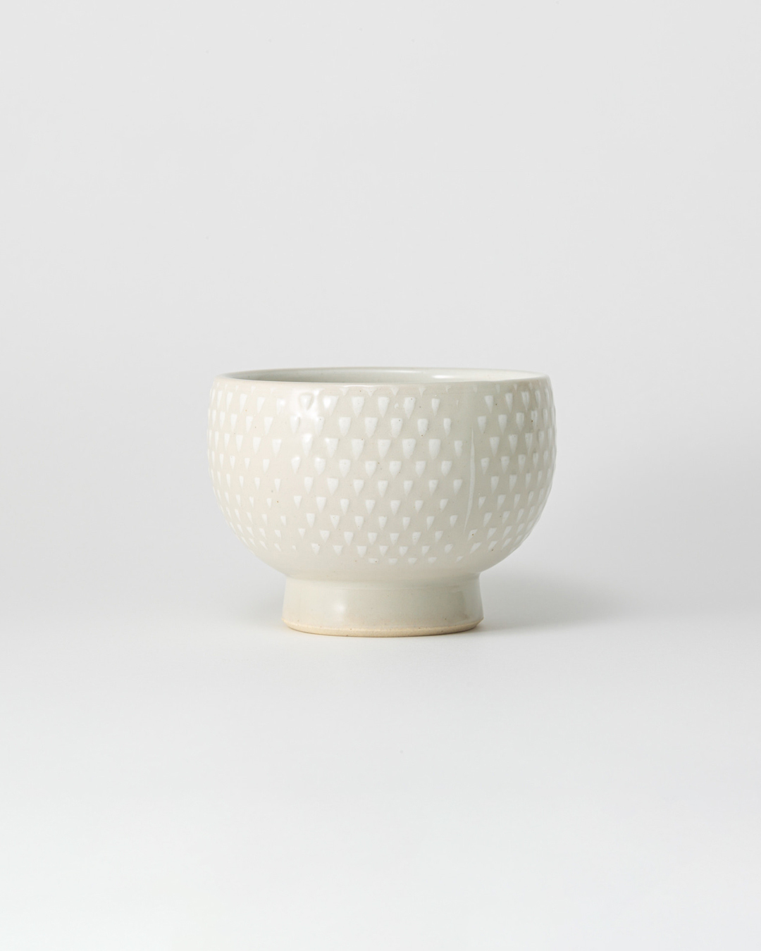 波佐見燒 ORIME 高台圓碗 鹿の子 白色｜aiyu