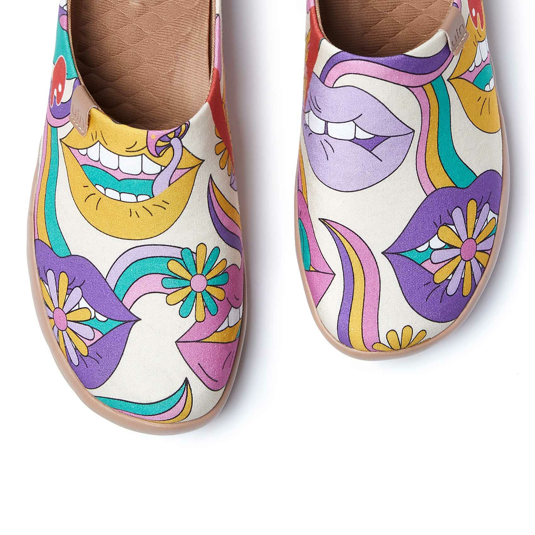 【 Uin 】西班牙原創設計 | 多彩嬉皮 半拖 女鞋 彩繪鞋 休閒鞋 懶人鞋